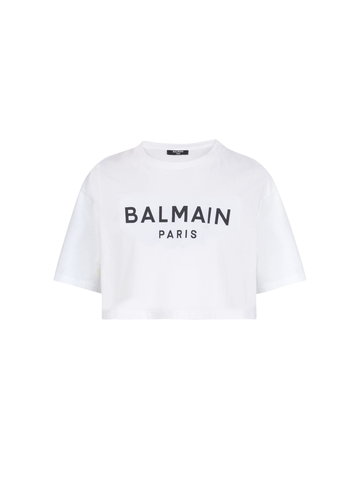 T-shirt court en coton éco-design imprimé logo balmain - Blanc & Noir