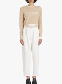 Sweatshirt court en laine - Sable & Naturel