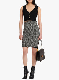 Wool midi skirt - Ivory & Black