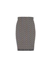 Wool midi skirt - Ivory & Black