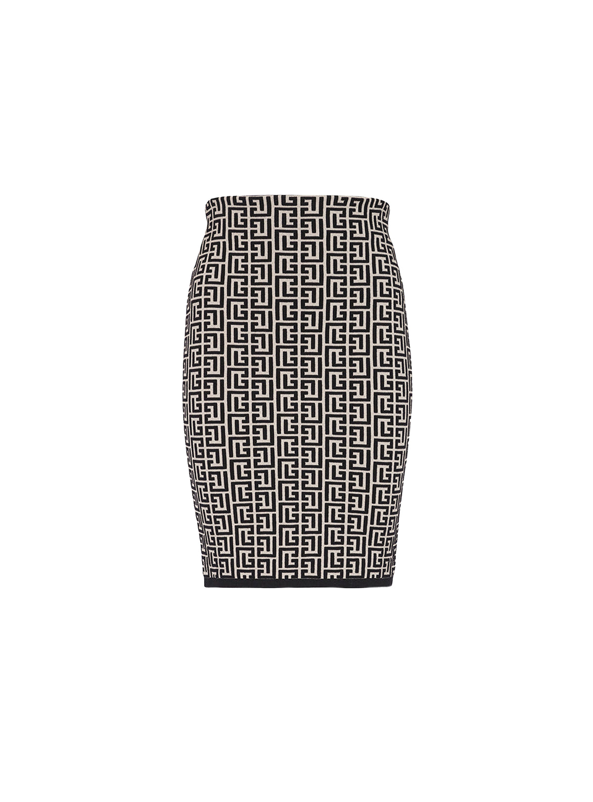 Wool midi skirt - Ivory & Black