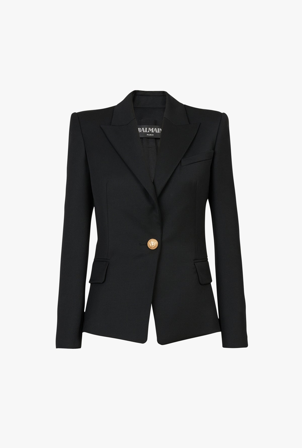 Blazer un bouton en laine - Noir