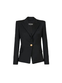 Blazer un bouton en laine - Noir