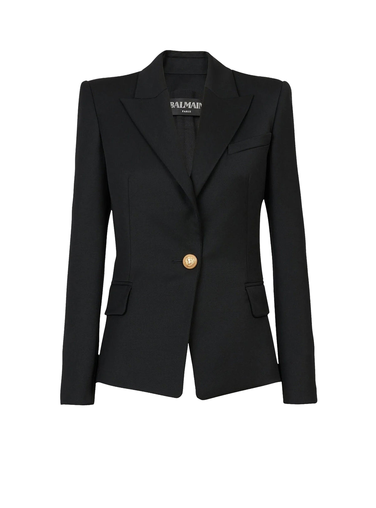 Blazer à simple boutonnage en laine - Noir