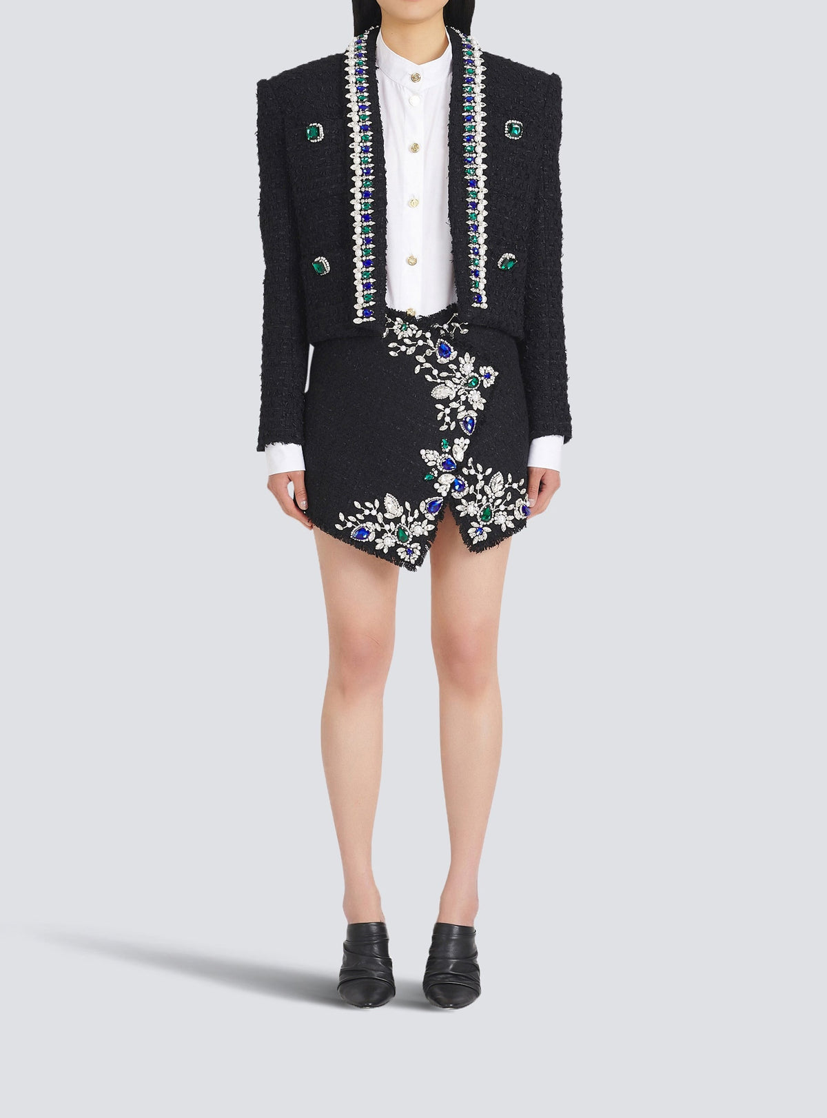 Tweed spencer jacket - Black & Multicolour