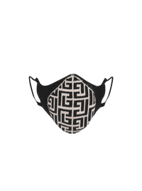 Masque en coton à monogramme balmain - Noir & Ivoire