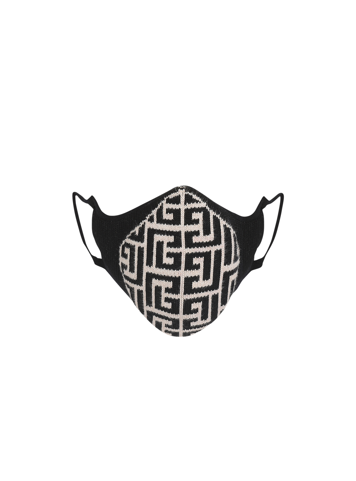 Masque en coton à monogramme balmain - Noir & Ivoire
