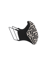 Masque en coton à monogramme balmain - Noir & Ivoire