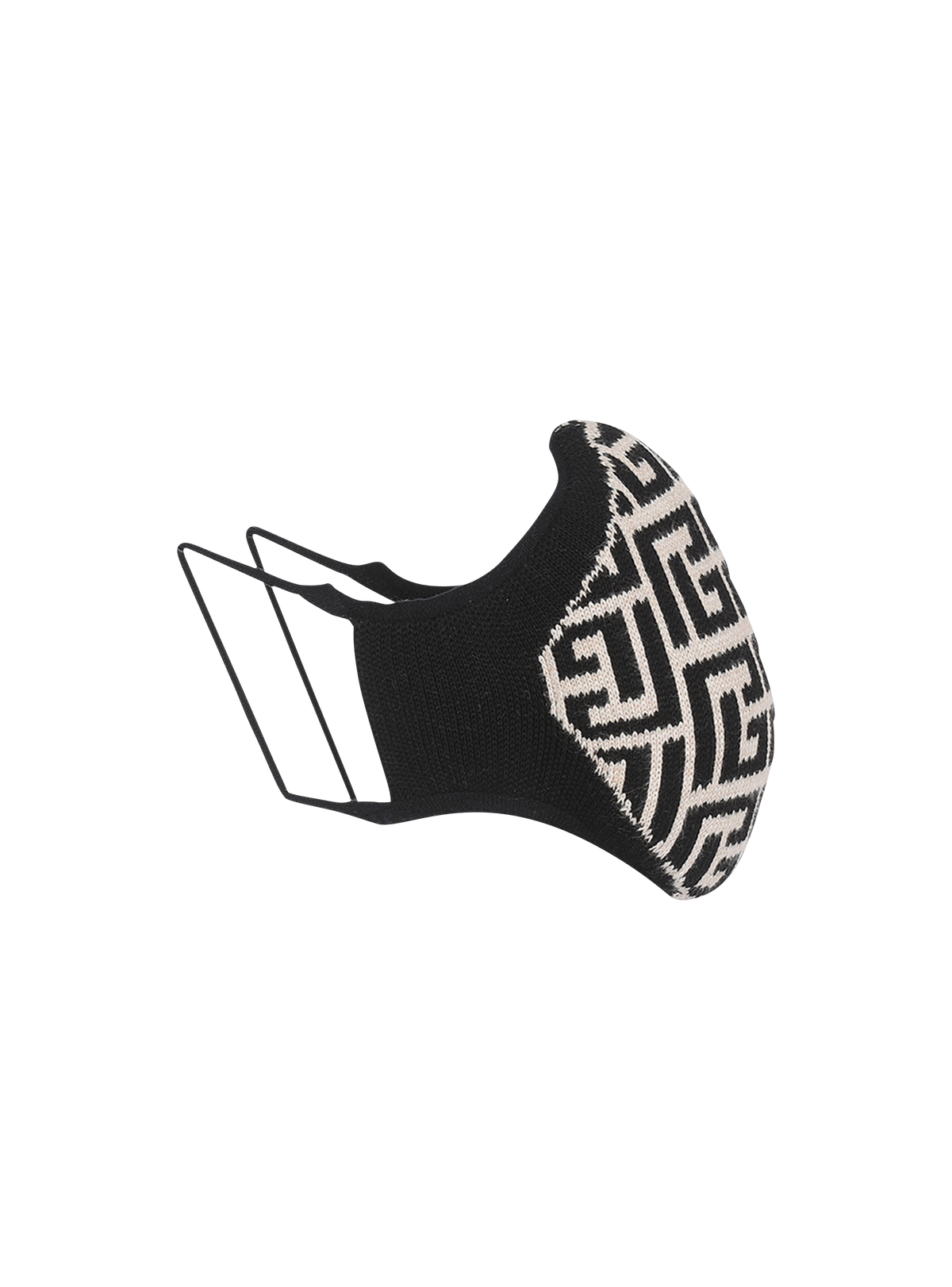 Masque en coton à monogramme balmain - Noir & Ivoire
