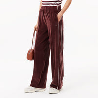 Velour sweatpants - Expresso & White