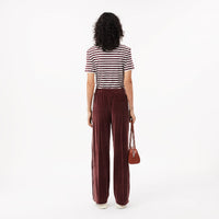 Velour sweatpants - Expresso & White