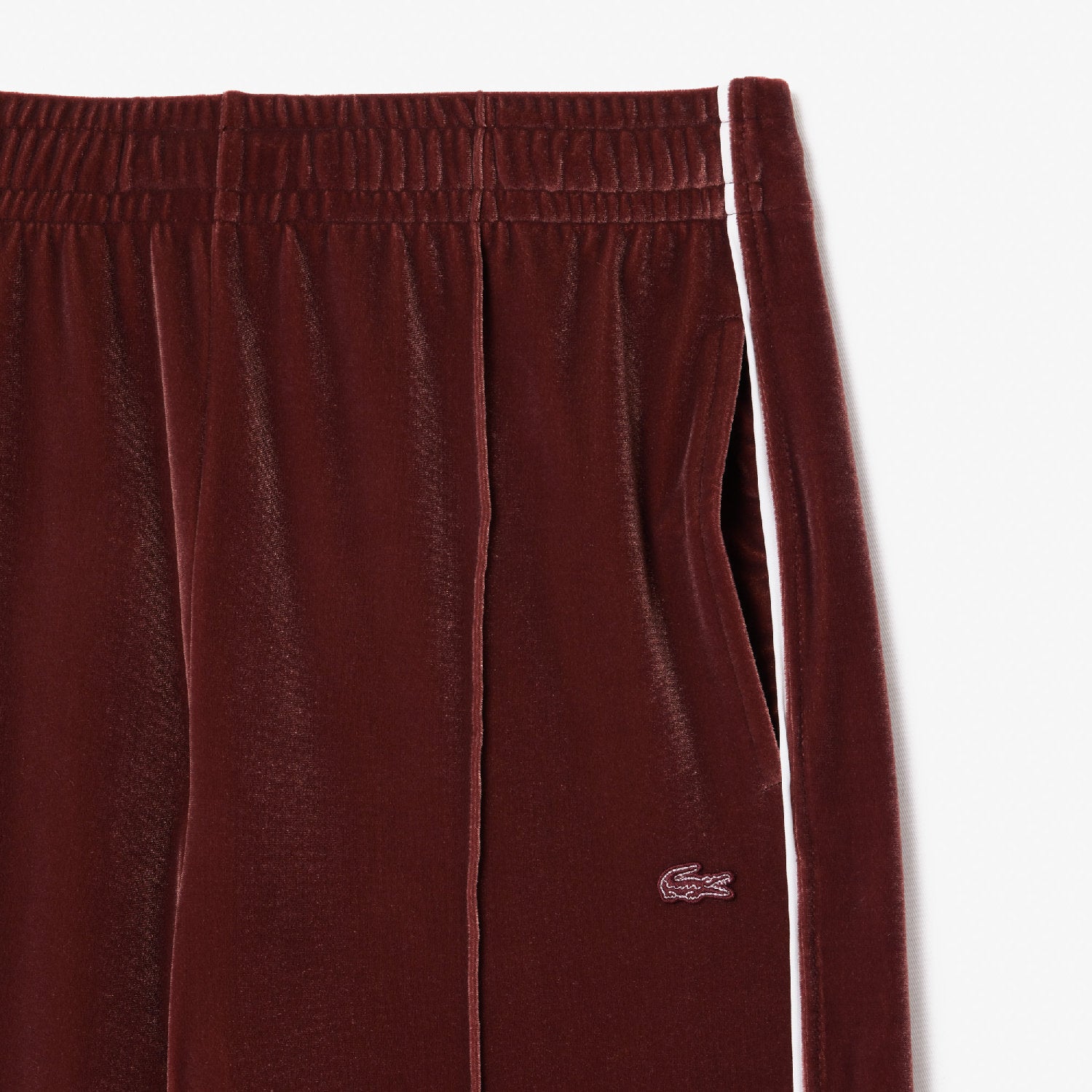 Velour sweatpants - Expresso & White