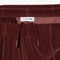 Velour sweatpants - Expresso & White