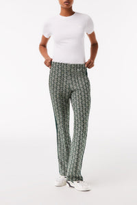 Monogrammed flare sweatpants - Green & Chipau