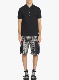 Polo en coton piqué - Noir