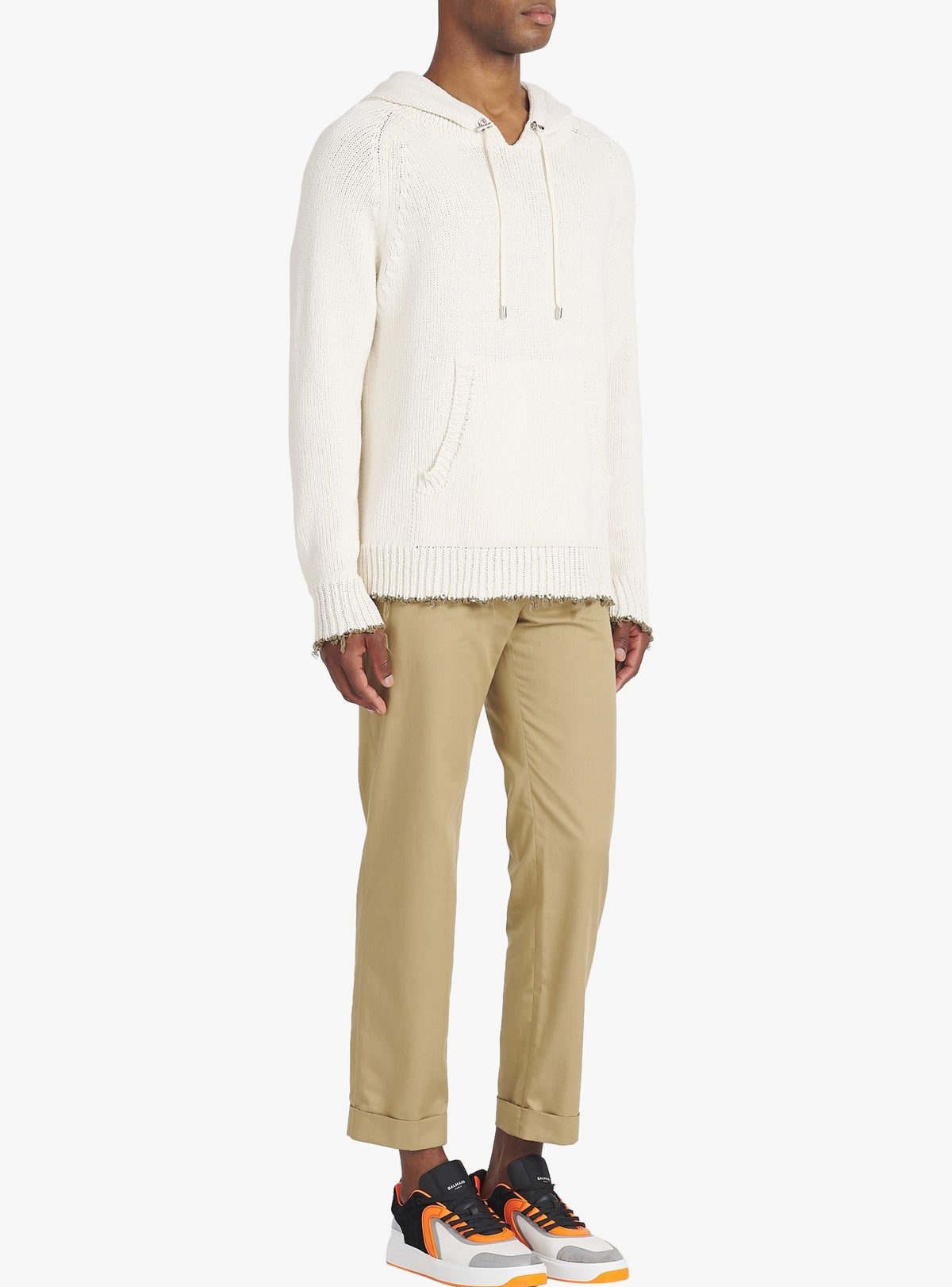 Distressed knit sweater - Beige