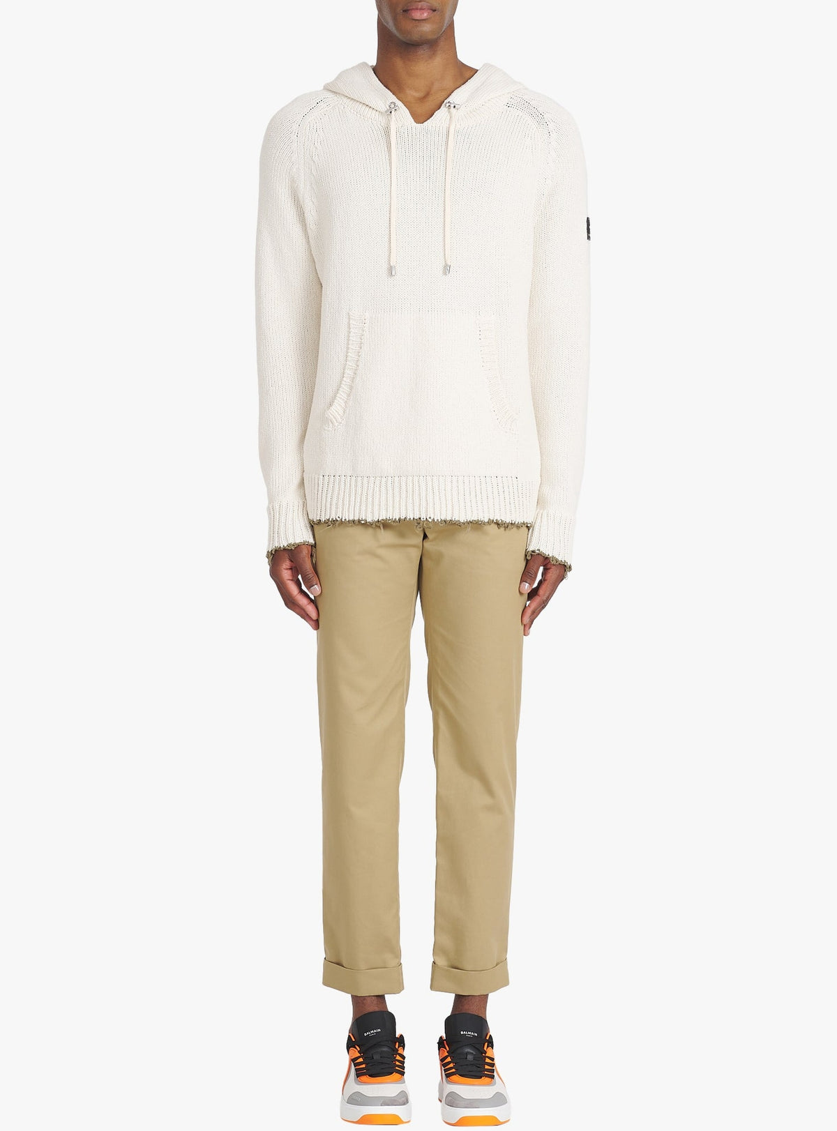 Distressed knit sweater - Beige
