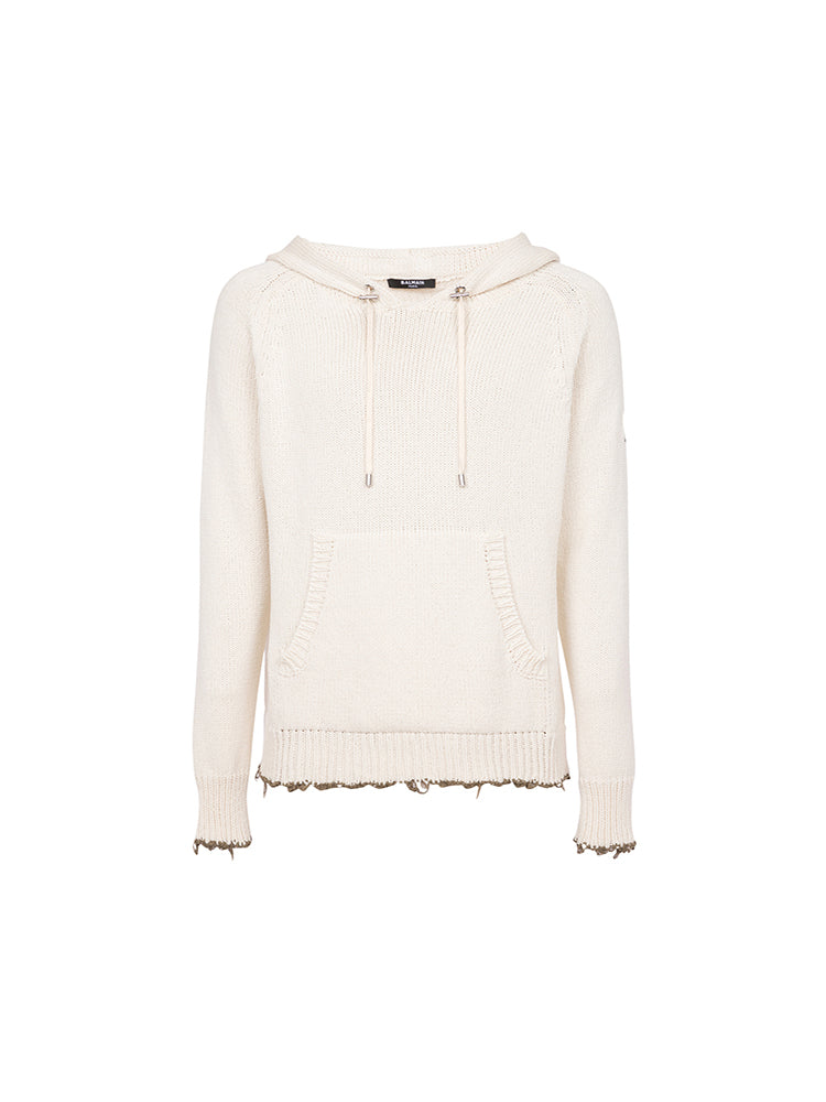 Pullover tricoté destroy - Beige