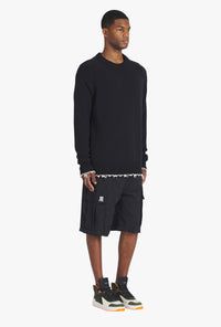 Pullover tricoté destroy - Noir & Naturel
