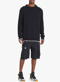 Distressed knit sweater - Black & Natural