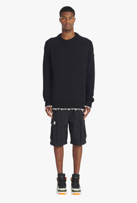 Pullover tricoté destroy - Noir & Naturel