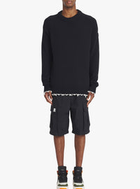 Distressed knit sweater - Black & Natural