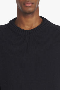 Pullover tricoté destroy - Noir & Naturel