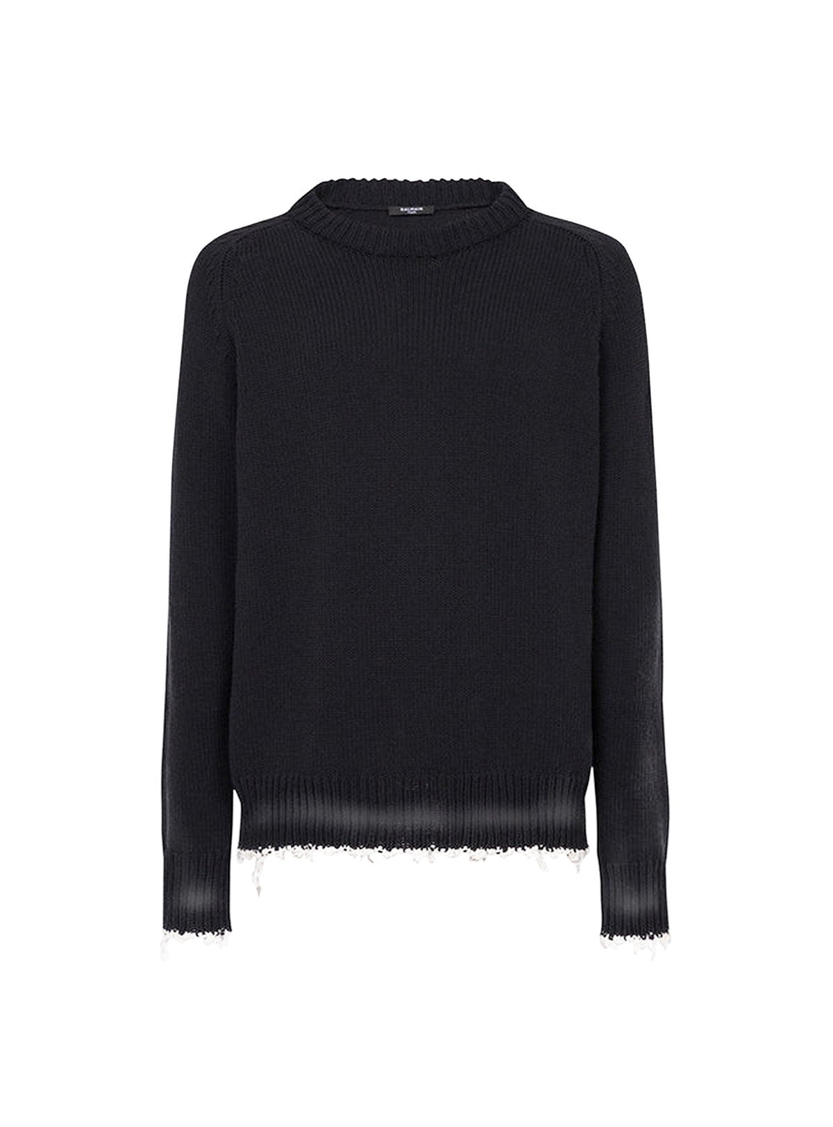 Distressed knit sweater - Black & Natural