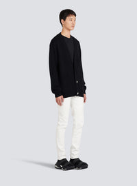 Cardigan en maille avec logo balmain - Noir & Blanc