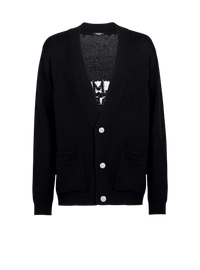 Cardigan en maille avec logo balmain - Noir & Blanc