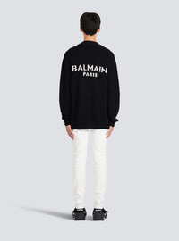 Cardigan en maille avec logo balmain - Noir & Blanc
