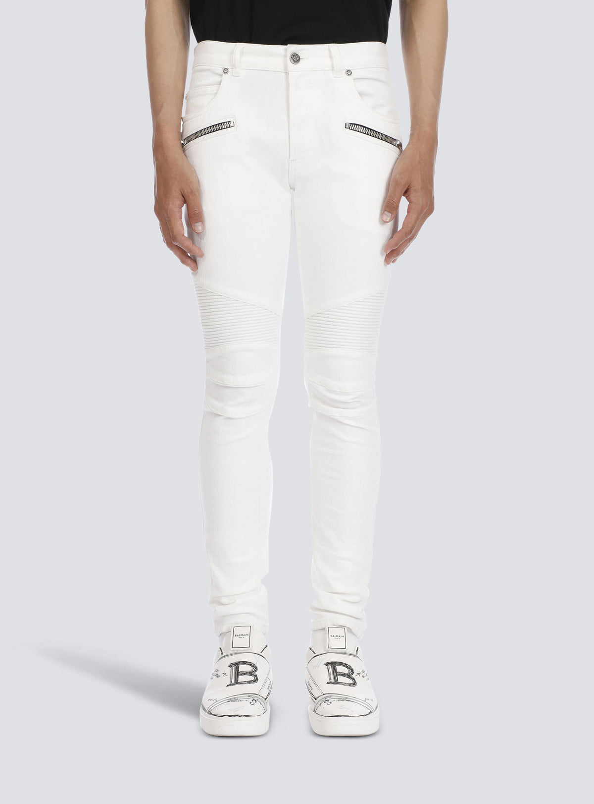 Jean à coupe slim - Blanc