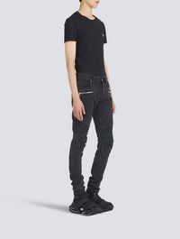 Jean nervuré coupe slim délavé monogramme - Noir Délavé