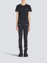 Jean nervuré coupe slim délavé monogramme - Noir Délavé
