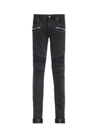 Jean nervuré coupe slim délavé monogramme - Noir Délavé