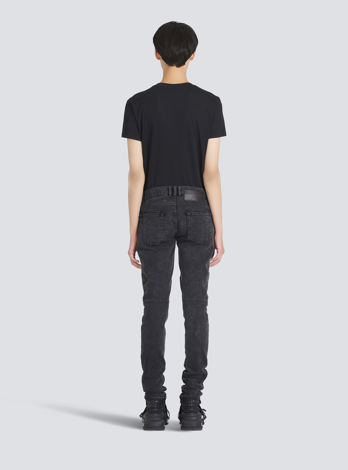 Jean nervuré coupe slim délavé monogramme - Noir Délavé