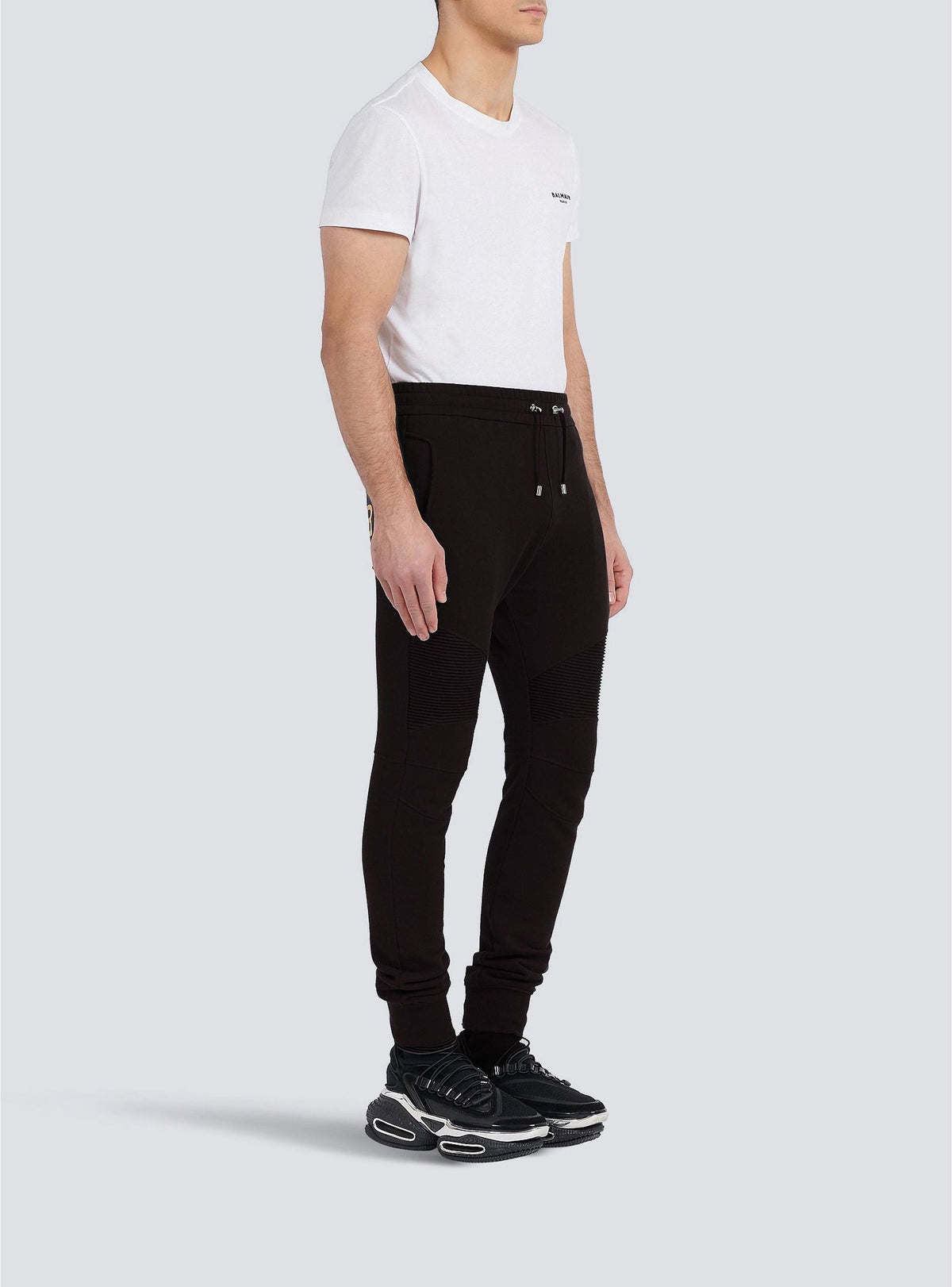 Pantalon de jogging en coton éco-design monogramme - Noir & Or