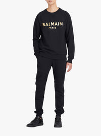 Pantalon de jogging en coton éco-design monogramme - Noir & Or