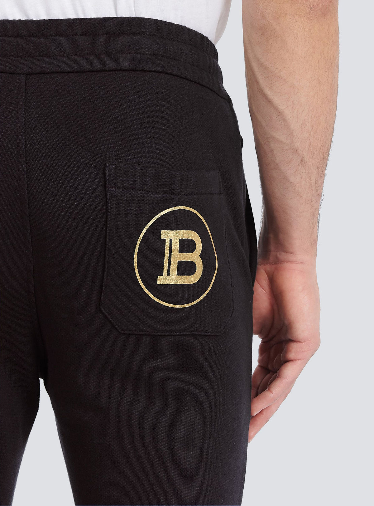 Pantalon de jogging en coton éco-design monogramme - Noir & Or