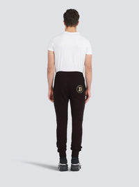 Pantalon de jogging en coton éco-design monogramme - Noir & Or
