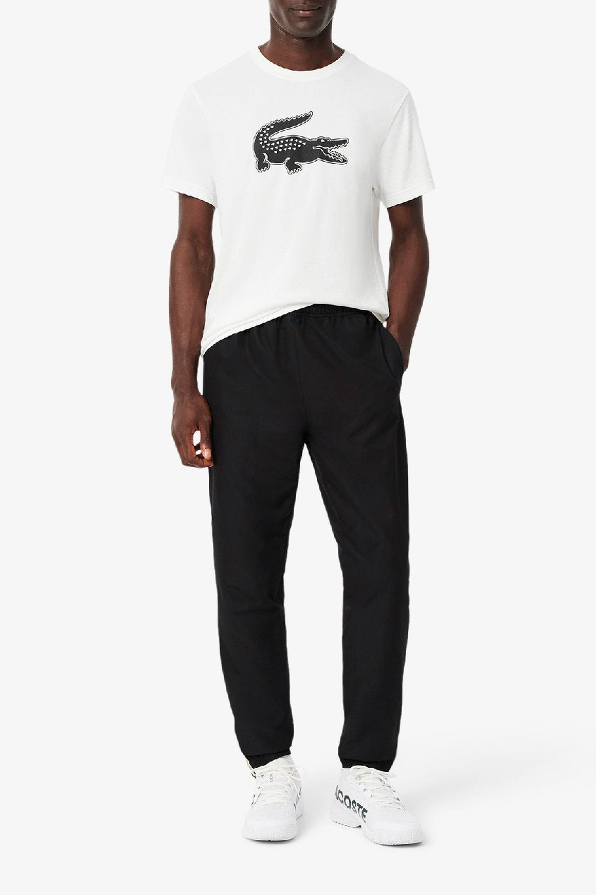 Tennis sweatpants with designer stripes - Black