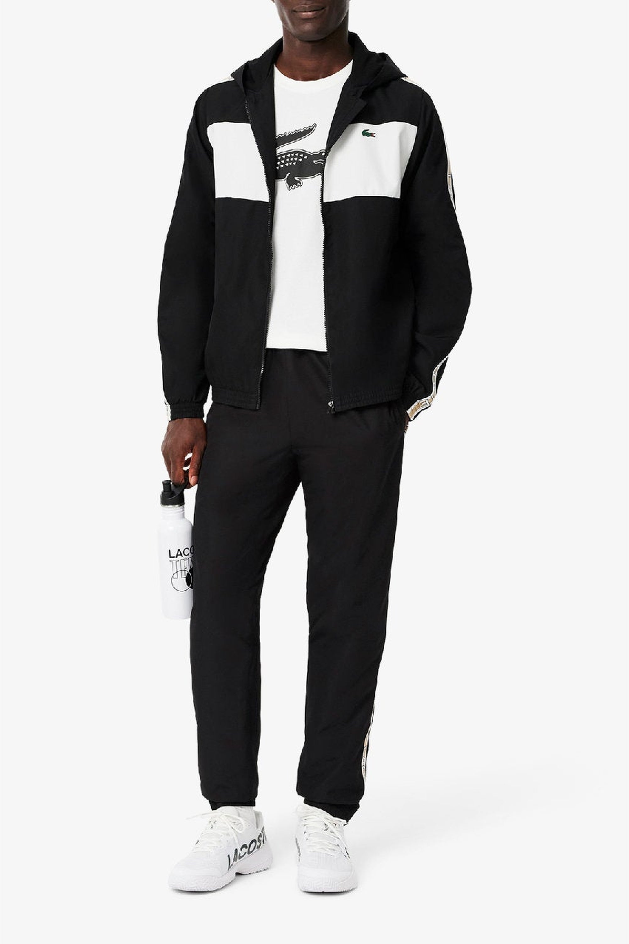 Tennis sweatpants with designer stripes - Black