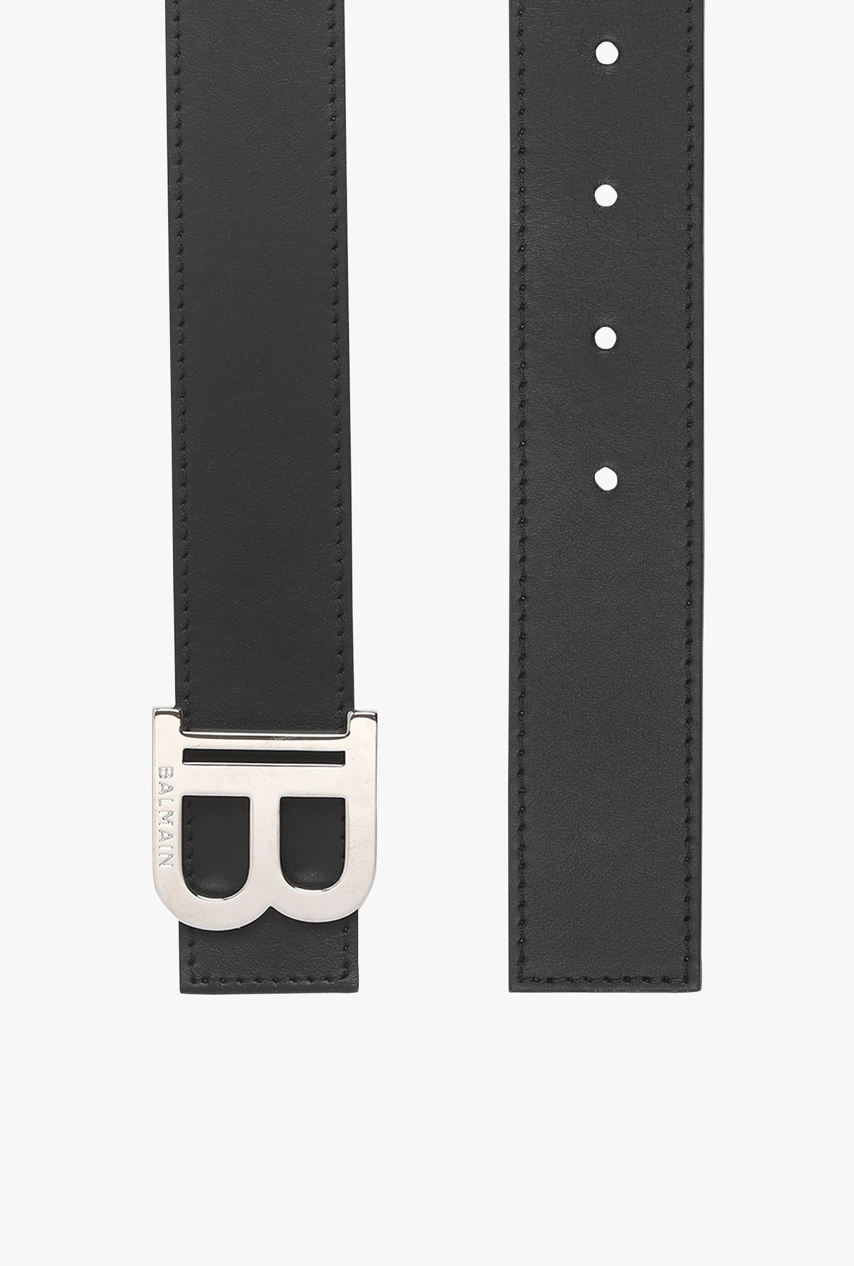 Ceinture b-belt en cuir lisse - Noir
