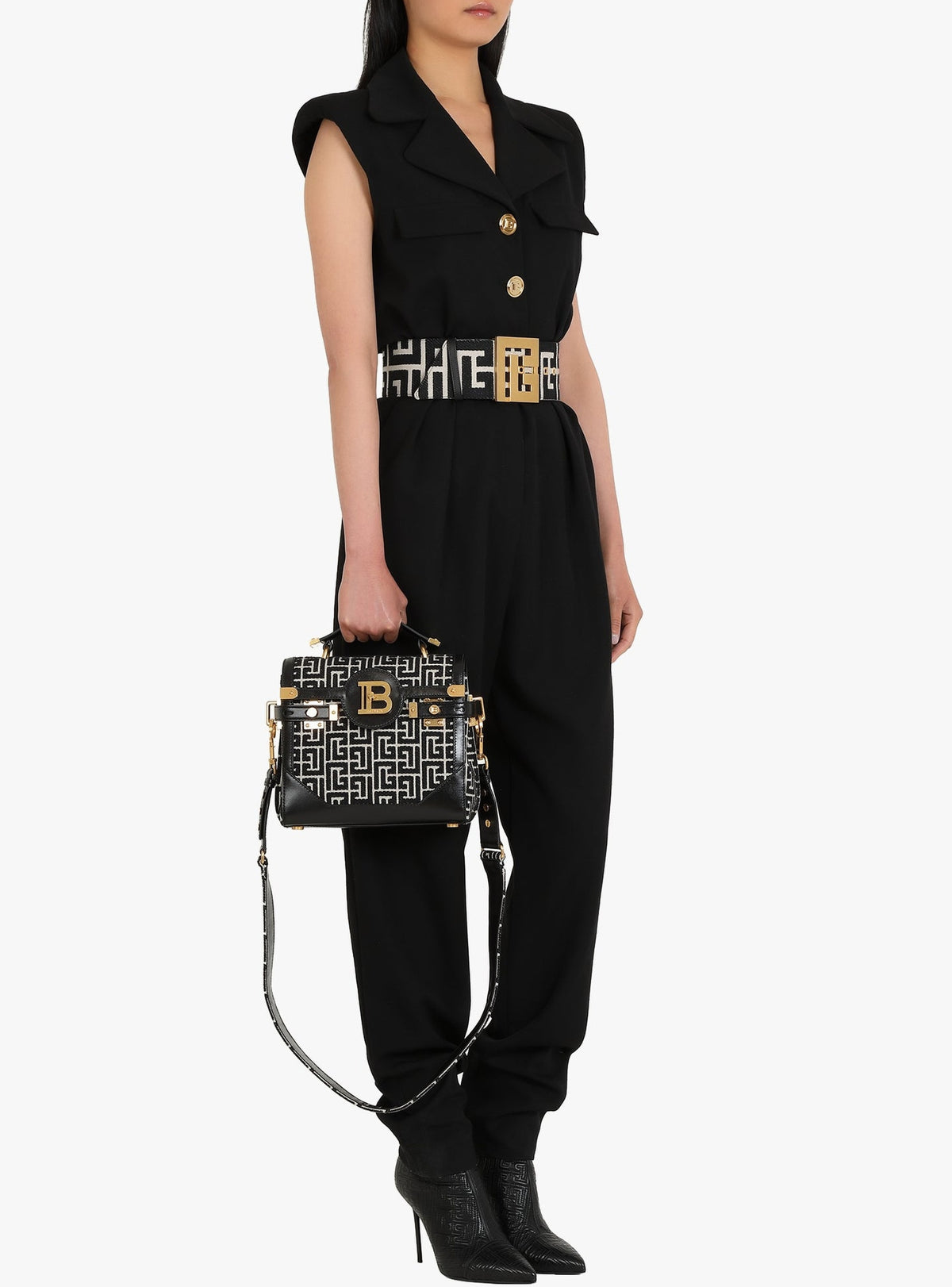 Sac B-Buzz 23 en jacquard - Ivoire & Noir