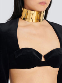 Collier choker maxi chaîne en laiton - Or