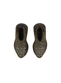 Baskets compensées b-bold en maille et suède - Ivoire & Noir