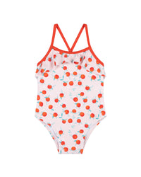 Maillot de bain une pièce à motif agrumes - Rose Rouge