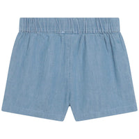 Short taille élastiqué en denim - Denim Blue
