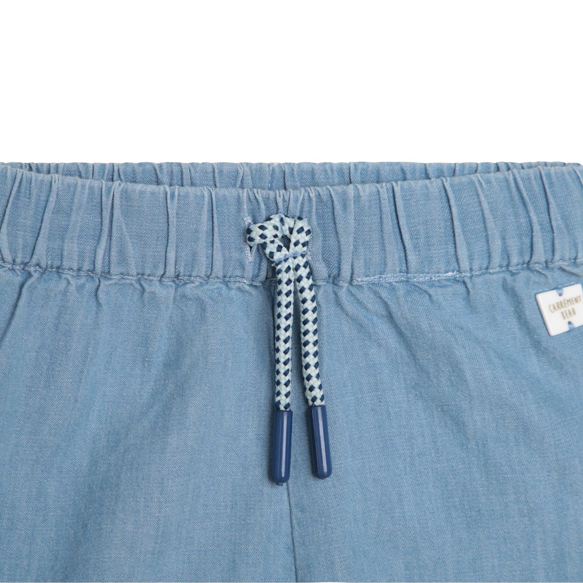 Short taille élastiqué en denim - Denim Blue