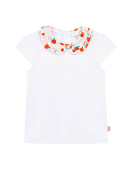 Short-sleeved cotton T-shirt - White Pink